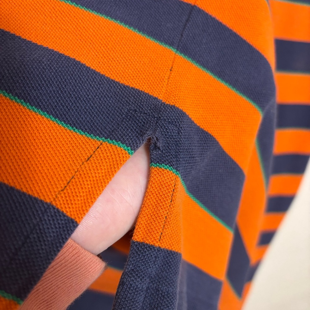 Polo by Ralph Lauren Men's Shirt Orange Blue Green Stripe Embroidered Size Large - Picture 4 of 7